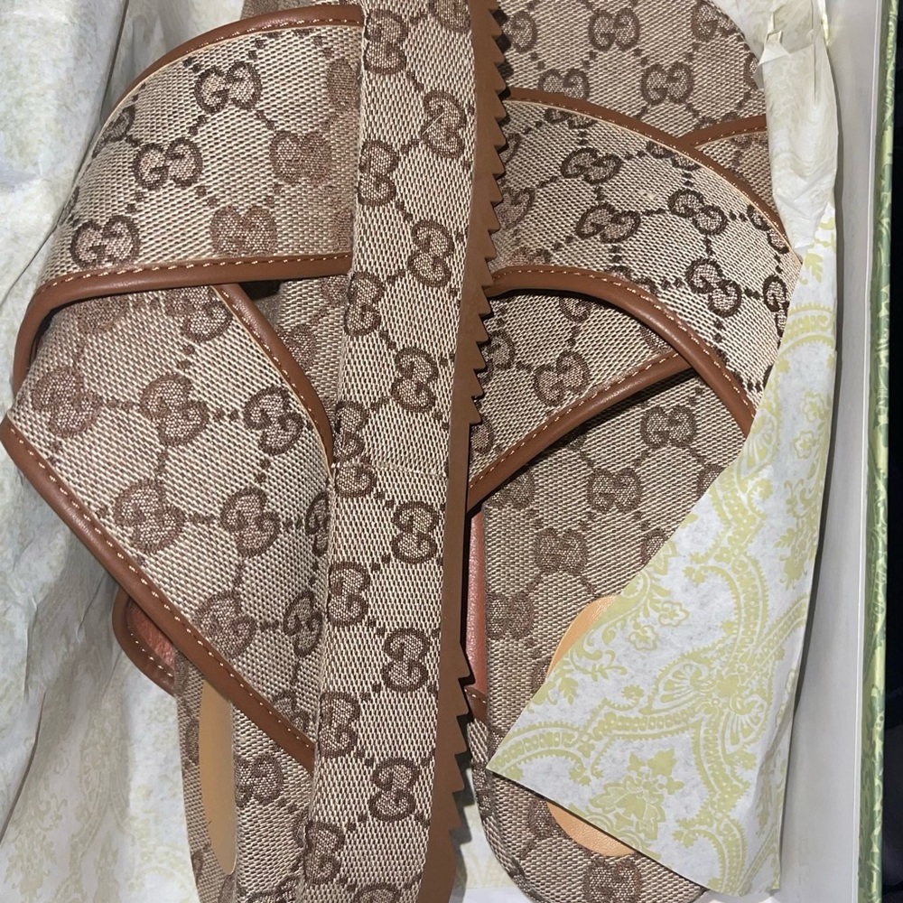 Gucci Crisscross Slides